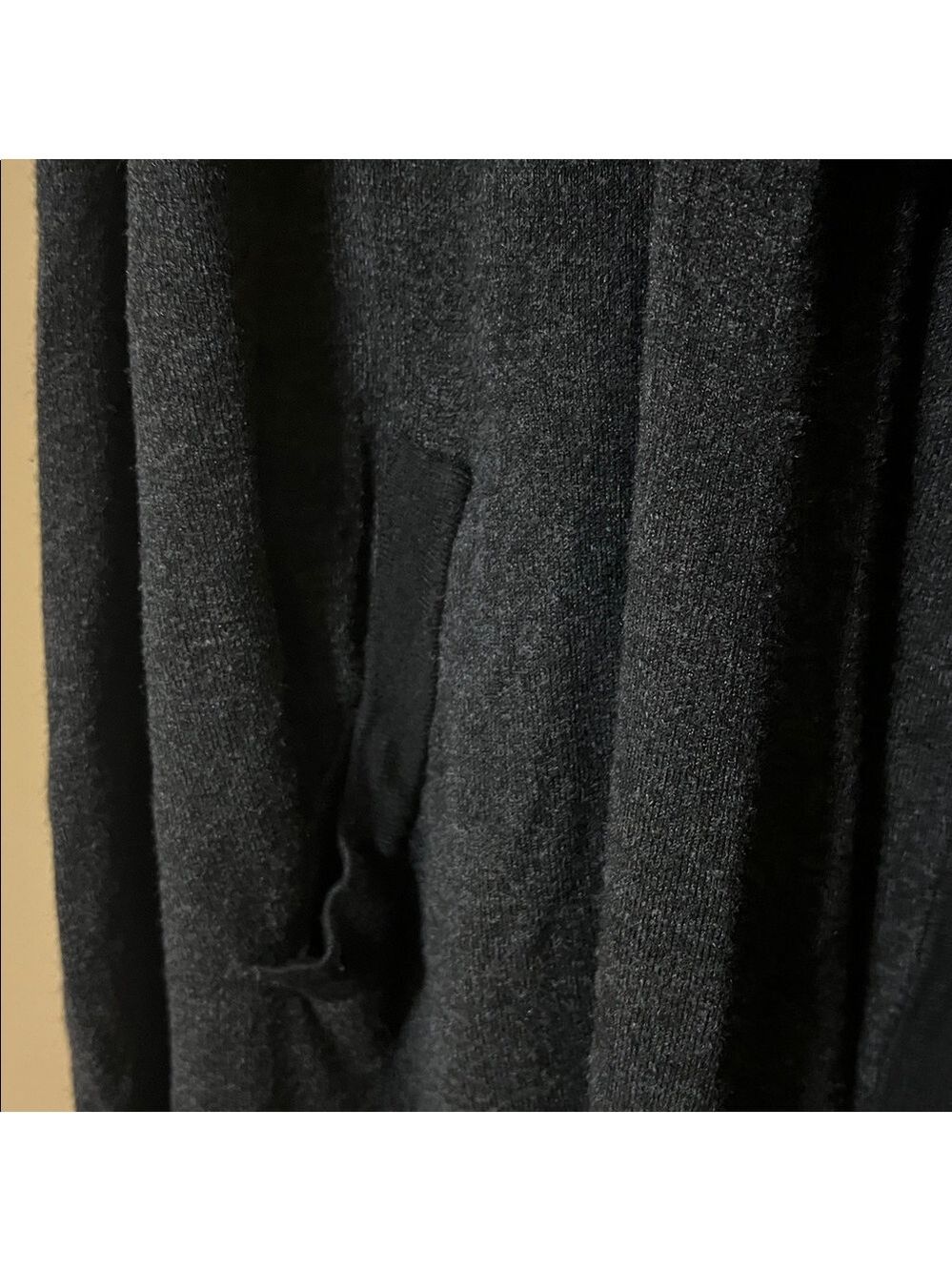 Eileen Fisher charcoal gray / Black Open Front Cardigan. Large - Picture 4 of 7